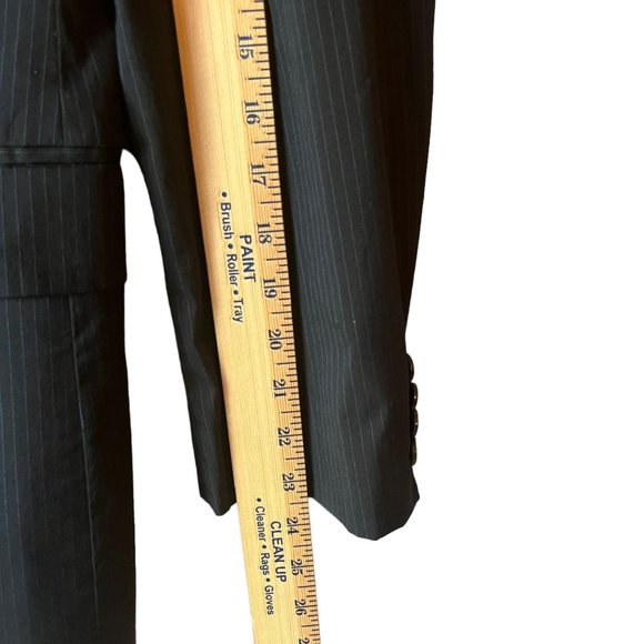 Theory Mens Slim Fit Two Button Striped Sport Coat Blazer Dark Charcoal Grey 40R - Picture 12 of 13